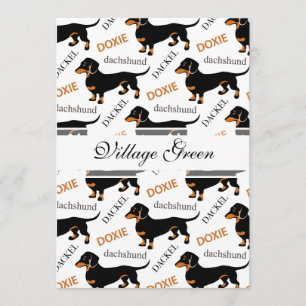 Invitation Motif noir et tan Dachshund