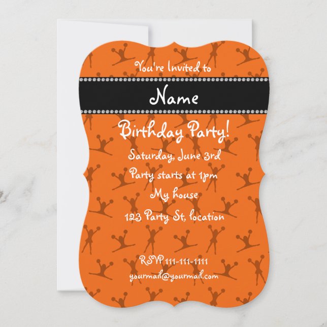Invitation motif orange de nom personnalisé (Devant)