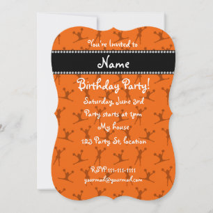 Invitation motif orange de nom personnalisé