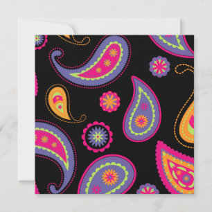 Invitation Motif Paisley sans couture Coloré