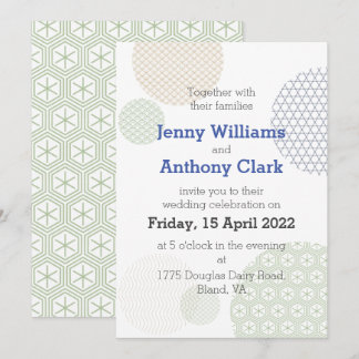 Invitation Motif papier japonais moderne