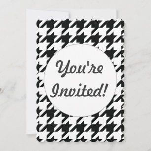 Invitation Motif Pied-de-Poule Classique : Noir & Blanc Vinta