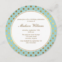 Motif Pois Mint Faux Gold Foil