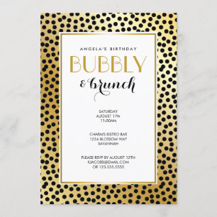 Invitation Motif Polka Dot moderne noir et or