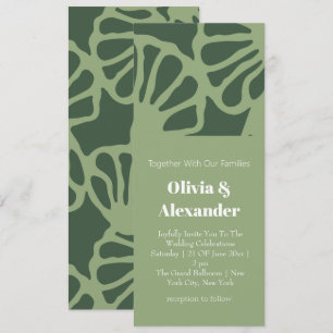 Invitation Motif sans couture de corail floral abstrait vert 