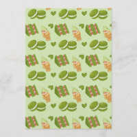 Motif sans couture de friandises au matcha dessiné