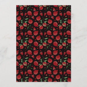 Invitation Motif sans couture de fruits de grenade dessinés à