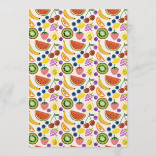 Invitation Motif sans couture de fruits gribouillés mignons