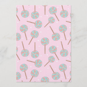 Invitation Motif sans couture de sucette pastel rose mignonne