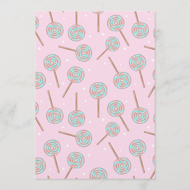 Invitation Motif sans couture de sucette pastel rose mignonne (Devant)