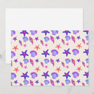 Invitation Motif sans couture Mermaidcore Coquillage Néon