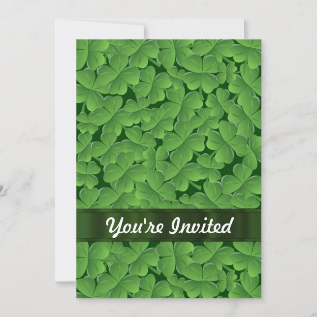 Invitation Motif shamrock vert (Devant)