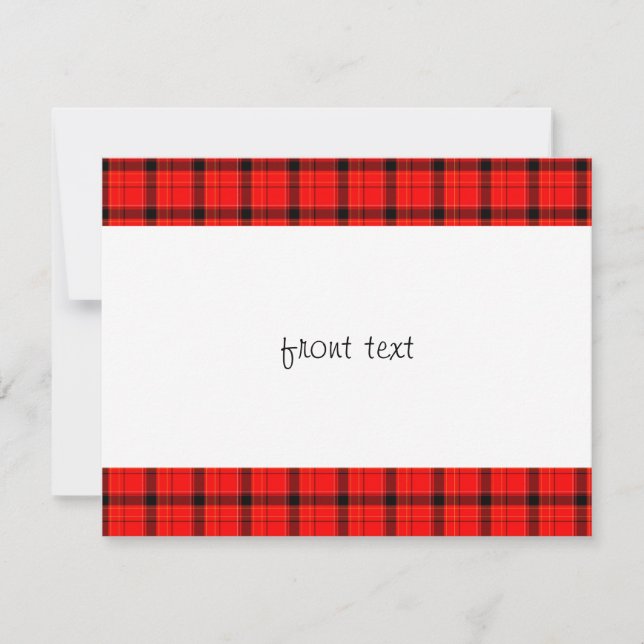 Invitation Motif Tartan rouge (Devant)