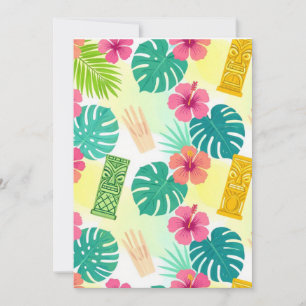 Invitation Motif Tiki Hawaïen Tropical pour Mariage Fêtes