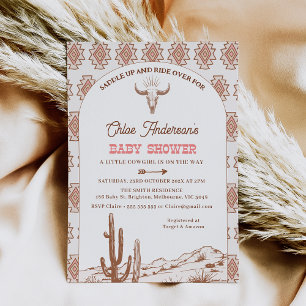 Invitation Motif tribal Boho Arch Rodeo Baby shower occidenta