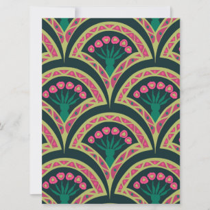 Invitation motif vert en forme de coque
