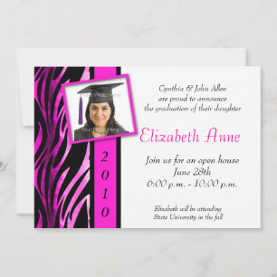 Invitation Motif Zébrée rose