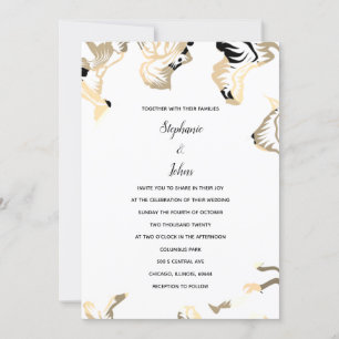 Invitation Motifs floraux Printemps Boho été Mariage minimal