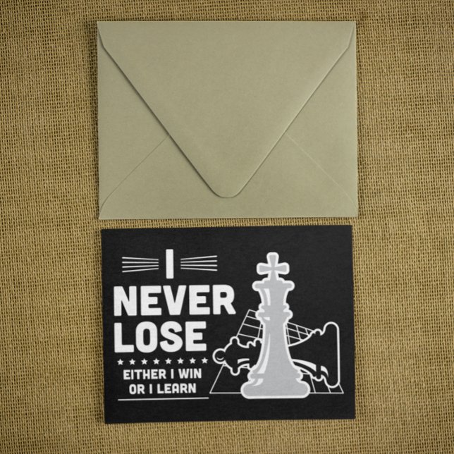 Invitation Motivational Never Lose Chess Quote  (Motivational Never Lose Chess Quote Invitation Card)