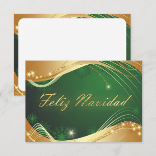 Invitation Motivo dorado de Navidad con fondo verde