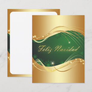 Invitation Motivo dorado de Navidad con fondo verde