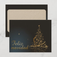 Motivo navideño azul con dorado árbol de navidad.