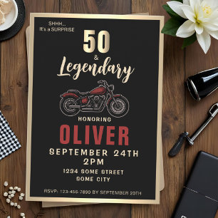 Invitation Moto ancienne Fête de la moto pour les 50 ans