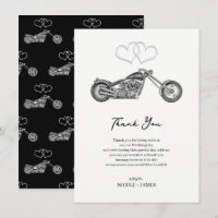 Moto Coeurs Noir et Argent Biker Merci