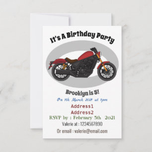 Invitation moto de style croiseur cool
