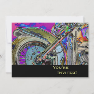 Invitation Moto personnalisé  40e anniversaire