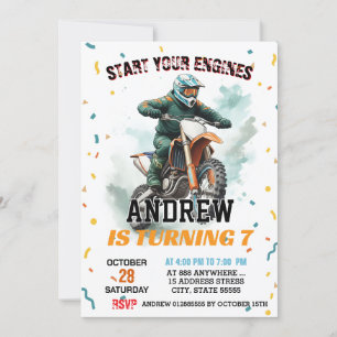 Invitation Motocross Dirt Bike Personnalisé Et Boy Anniversai