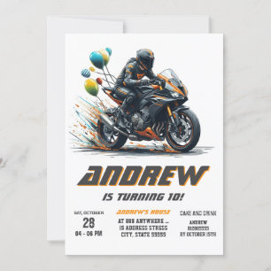 Invitation Motocross numérique personnalisé Jeu de jupe Biker
