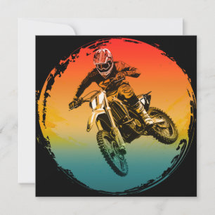 Invitation motocycliste de moto cross vintage moto