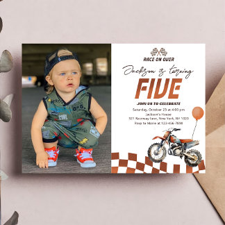 Invitation Motorcycle Dirt Bike 5e anniversaire Photo
