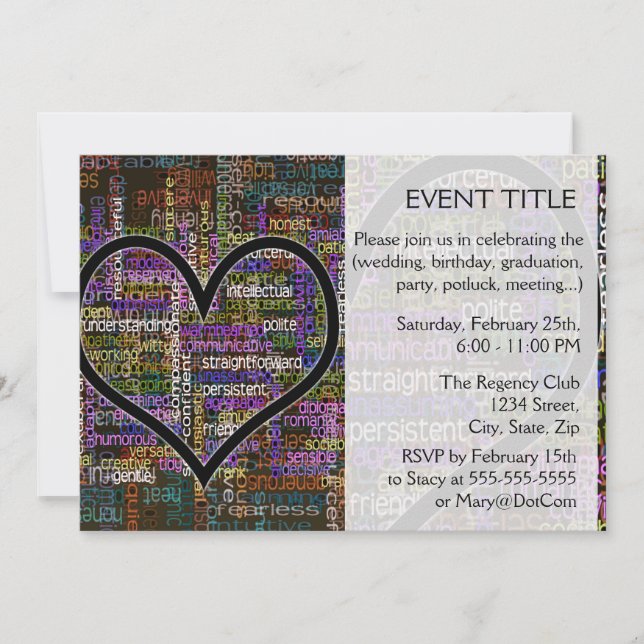 Invitation Mots positifs (Devant)