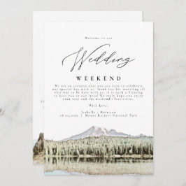 Invitation MOUNT RAINIER Mountain Mariage Bienvenue Itinérair