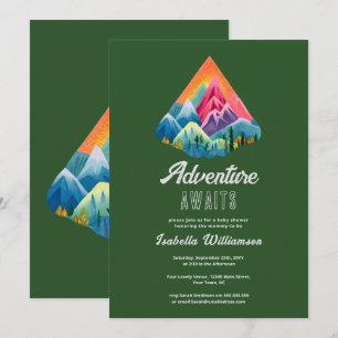 Invitation Mountain Adventure Attend le Baby shower