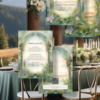 Invitation Mountain Forest Woodland Magique Mariage Détails