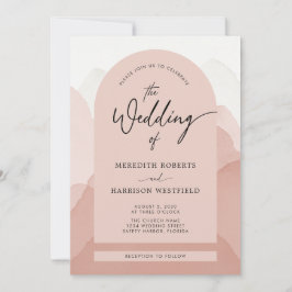 Invitation Mountain Majesty QR Code Mariage de script moderne