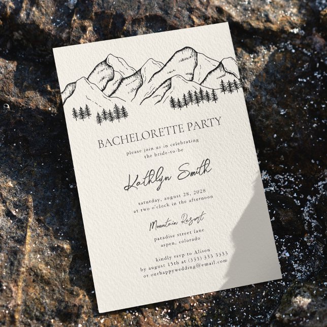 Invitation Mountain Pine Tree Outdoor Bachelorette Party (Créateur téléchargé)