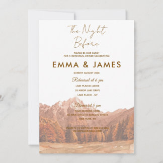 Invitation Mountain Rehearsal Dinner, Rustic