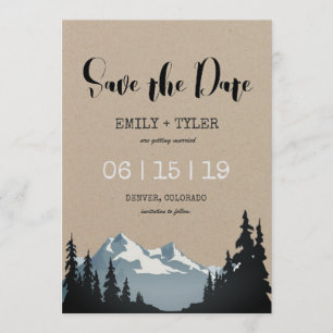 Invitation Mountain Woodland Forest Wedding Enregistrer La Da