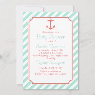 Invitation Mousse de mer et Ancre de corail Silhouette