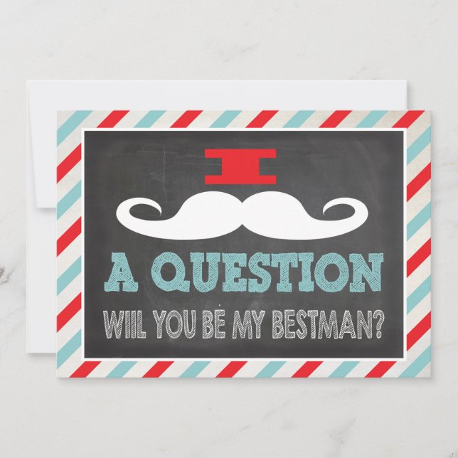 Invitation Moustache Seras-tu mon meilleur homme ? (Devant)