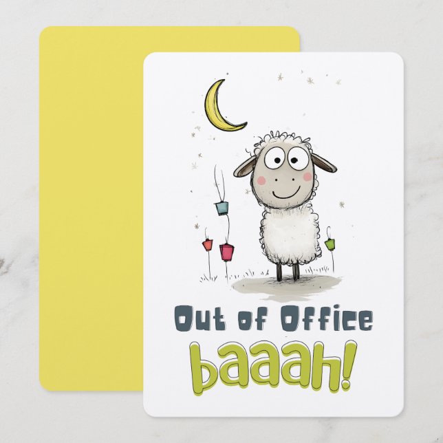 Invitation Mouton drôle d'Eid : En dehors du bureau BAAAH ! (Devant / Derrière)