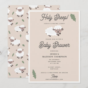 Invitation Mouton mignon Sainte brebis Fête amusante pour béb