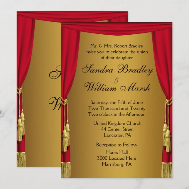 Invitation Movie Wedding Invite (Devant / Derrière)