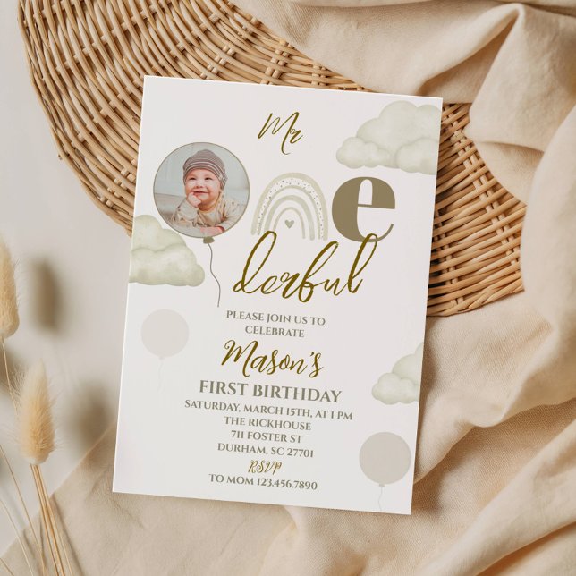 Invitation Mr ONEderful Photo First Birthday (Créateur téléchargé)