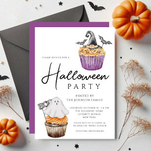 Invitation Muffins Mignons et Effrayants Soirée Halloween