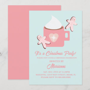 Invitation Mug Chocolat Chaud pour Soirée de Noël Pain d'Épic